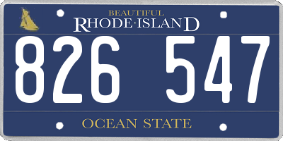 RI license plate 826547