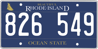RI license plate 826549