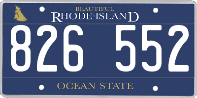 RI license plate 826552