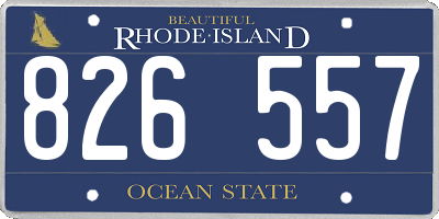 RI license plate 826557