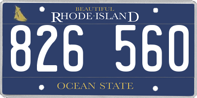 RI license plate 826560