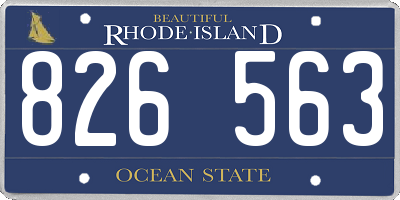 RI license plate 826563