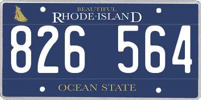 RI license plate 826564