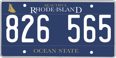 RI license plate 826565