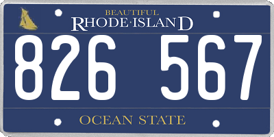 RI license plate 826567