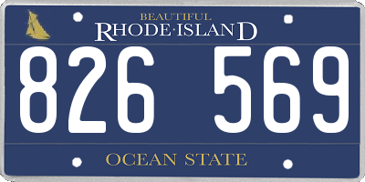 RI license plate 826569