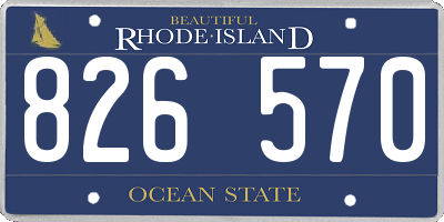 RI license plate 826570