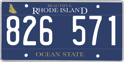 RI license plate 826571