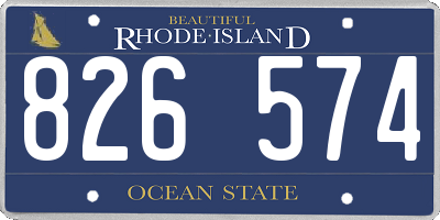 RI license plate 826574