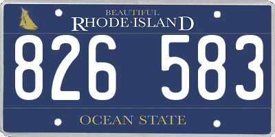 RI license plate 826583