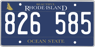 RI license plate 826585