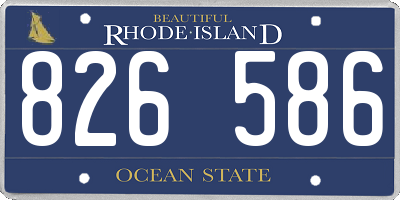 RI license plate 826586