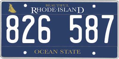 RI license plate 826587