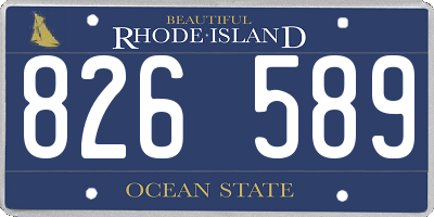 RI license plate 826589