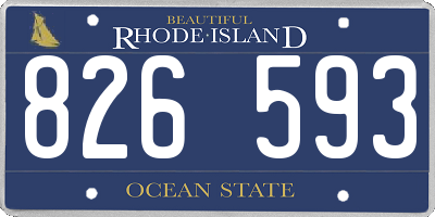 RI license plate 826593
