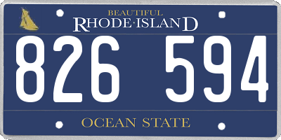 RI license plate 826594