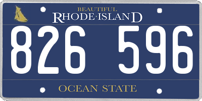 RI license plate 826596