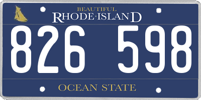 RI license plate 826598