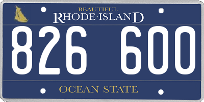 RI license plate 826600