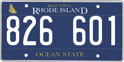 RI license plate 826601