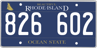 RI license plate 826602