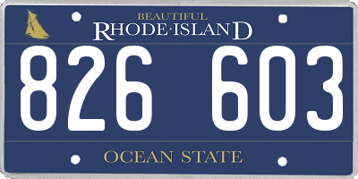 RI license plate 826603