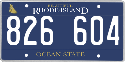 RI license plate 826604