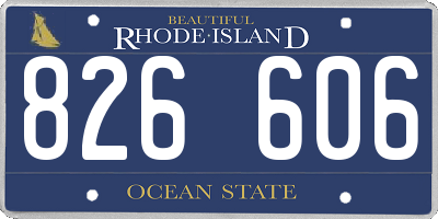 RI license plate 826606