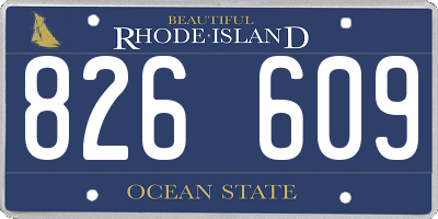 RI license plate 826609