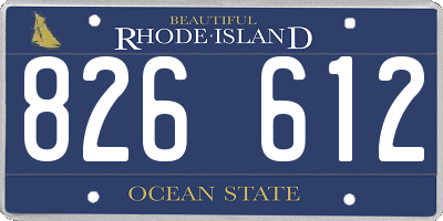 RI license plate 826612