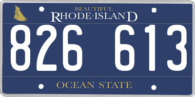RI license plate 826613