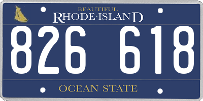 RI license plate 826618