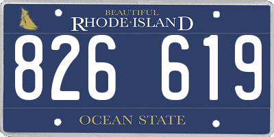 RI license plate 826619