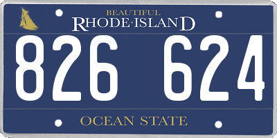 RI license plate 826624