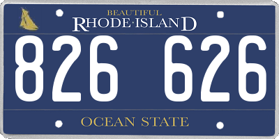 RI license plate 826626