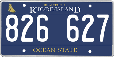 RI license plate 826627
