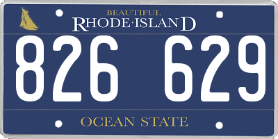 RI license plate 826629