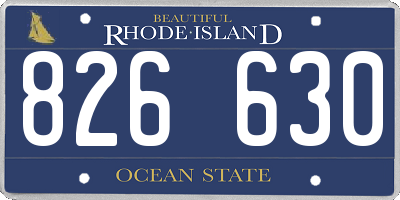 RI license plate 826630