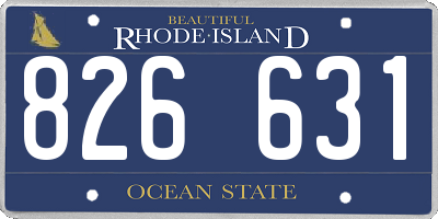 RI license plate 826631