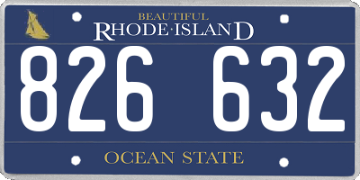 RI license plate 826632