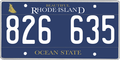 RI license plate 826635