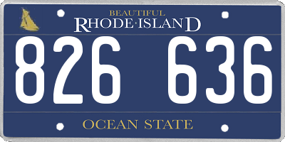 RI license plate 826636