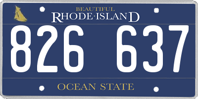 RI license plate 826637
