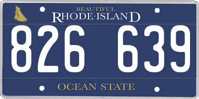 RI license plate 826639