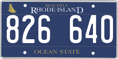 RI license plate 826640