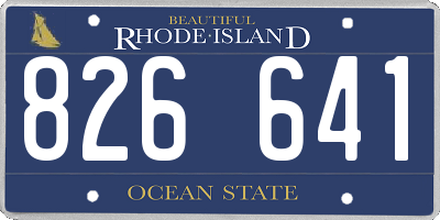 RI license plate 826641