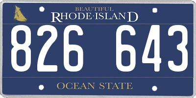RI license plate 826643