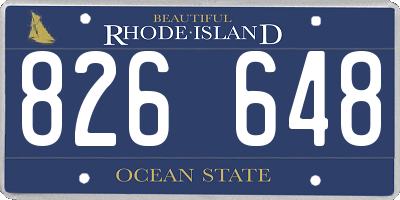 RI license plate 826648