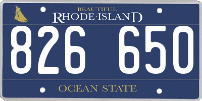 RI license plate 826650