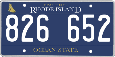 RI license plate 826652
